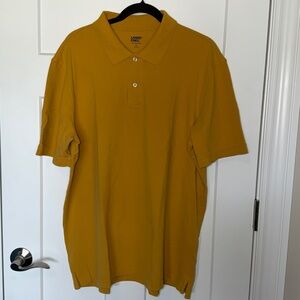 Lands’ End Mustard Yellow Traditional Fit Short Sleeve Polo Shirt